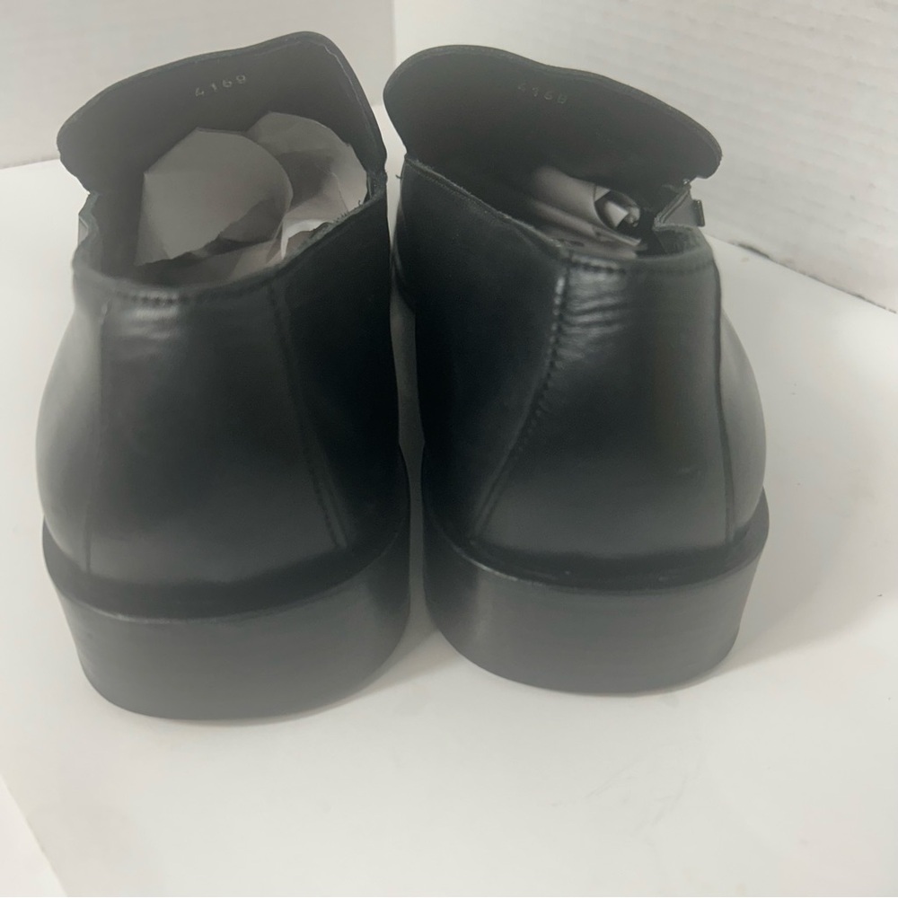 Authentic GUCCI Men’s Leather Loafers Black Luxury Silver Logo 10.5E/44.5 - Picture 4 of 8